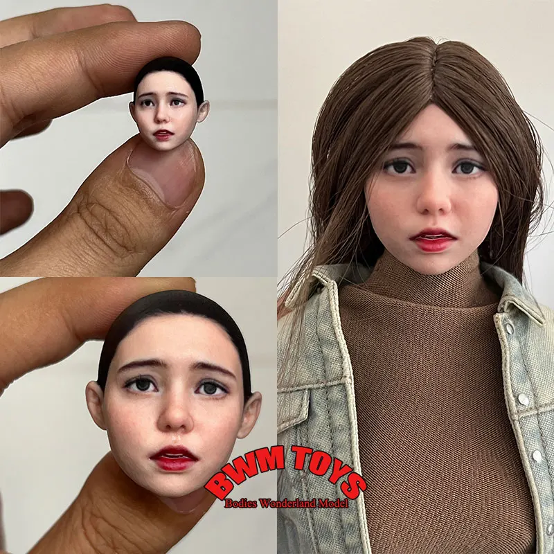 

In Stock DIY Head Sculpt 1/6 1/12 Scale Female Soldier Cute Anime Girl Head Carving For 12'' 6'' Action Figure Doll