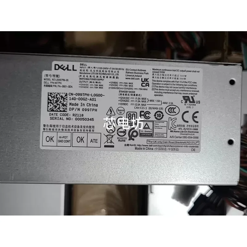 for Dell 600W 500W Power Supply Unit Compatible with OptiPlex 3050 3080 Desktop PC Replacement PSU