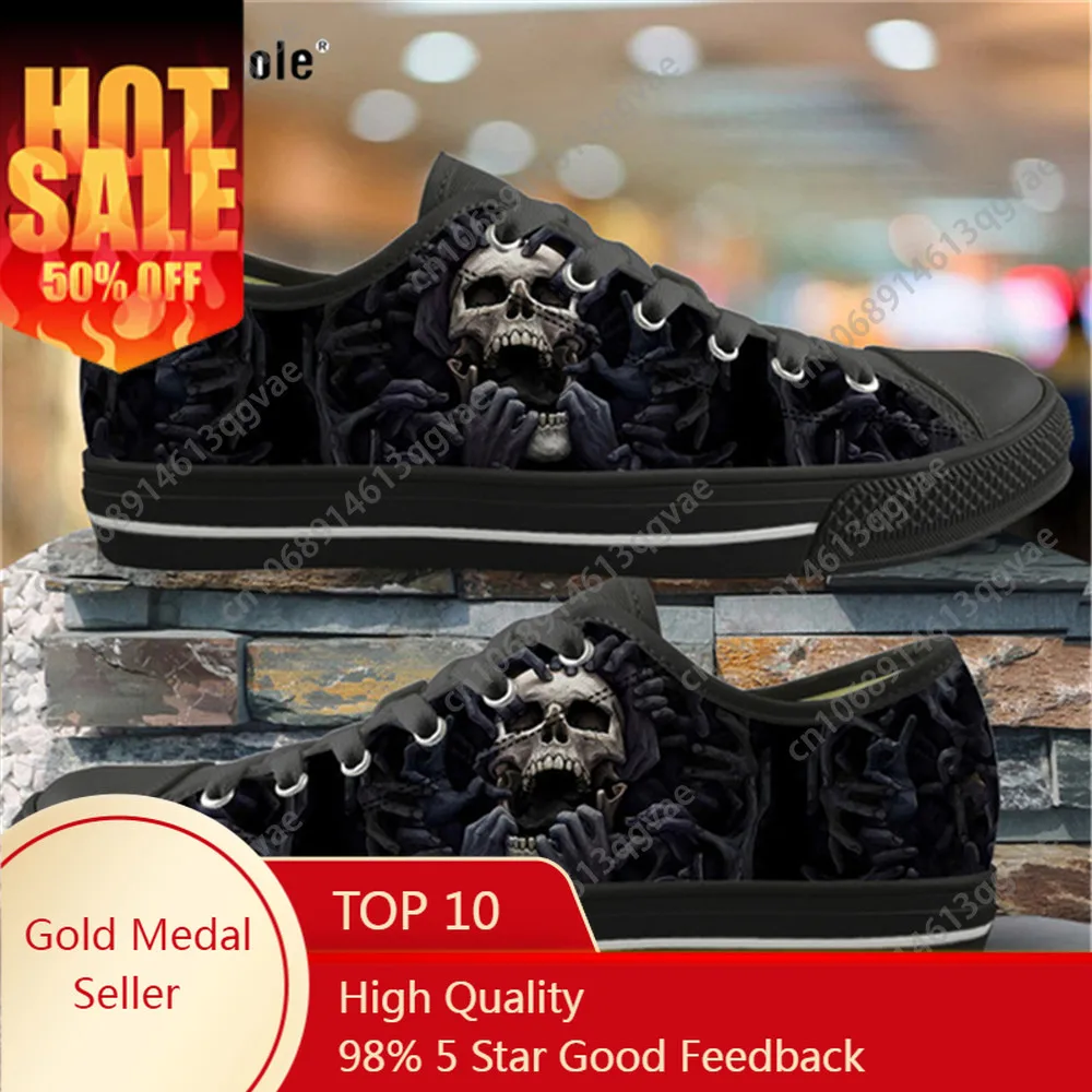 

Skull Queen Patterns Dark Butterfly Low Top High Quality Sneakers Mens Womens Teenager Canvas Sneaker Couple Shoes Custom Shoe