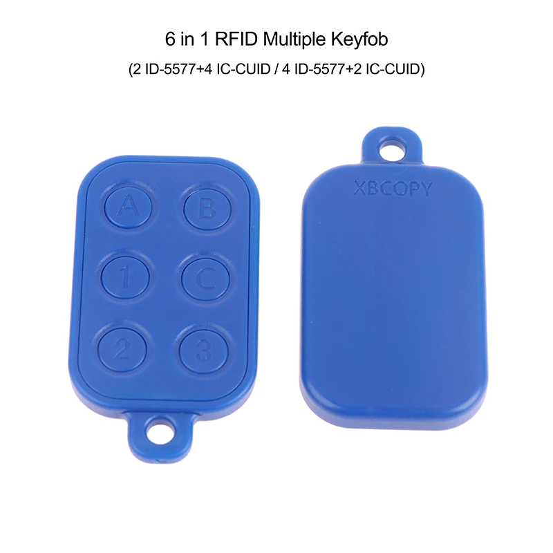 RFID 다중 Keyfob UID 변경 가능한 카드 키, 6 in 1 125kHz T5577 EM ID 쓰기 가능 IC 13.56Mhz 1k S50