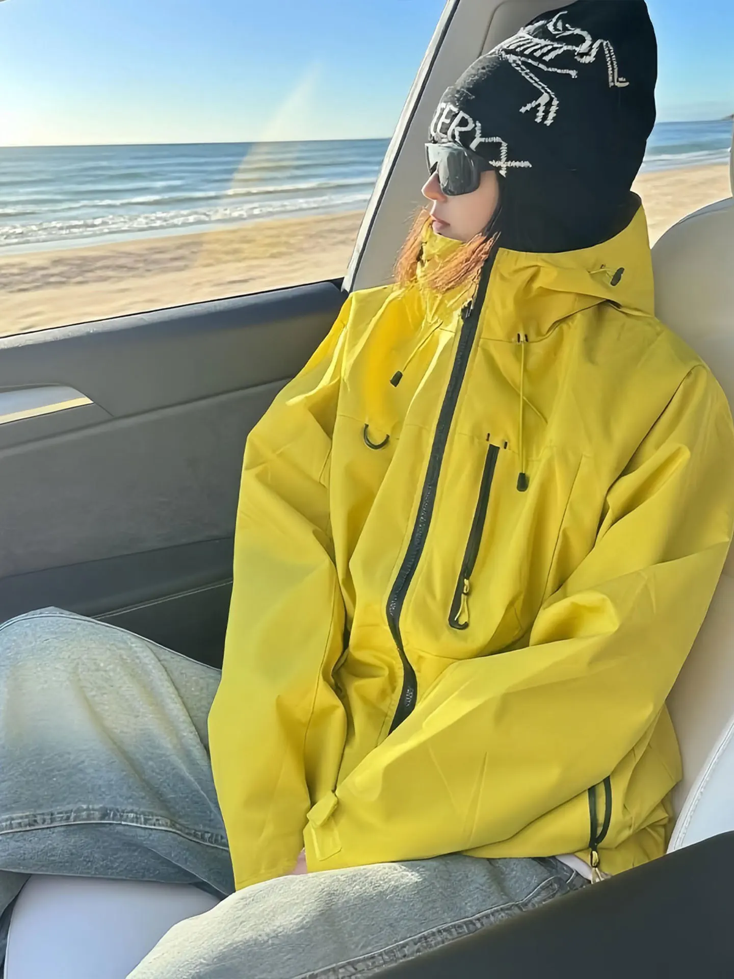 Jaqueta Feminina Leve para Exterior, à Prova de Vento, Impermeável, com Proteção Solar, Capuz, Fechamento com Zíper, Manga Longa Regular, Manga Longa Especial, Pura...