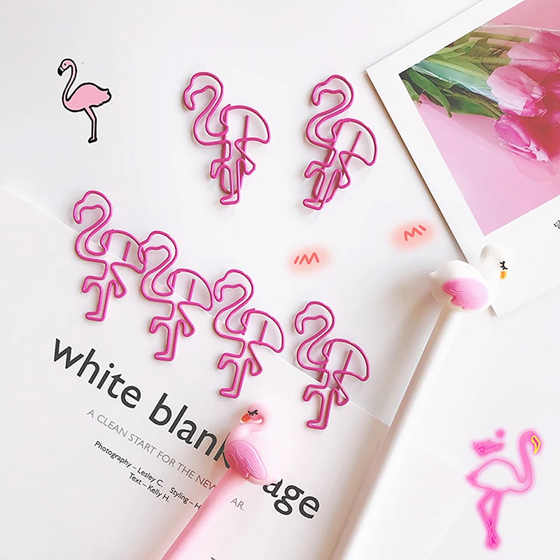 2Pcs Creative Cartoon Pig Paper Clip Cute Multiple Shaped Animal Food Metal Clip Bookmark Stationery School Office Supply