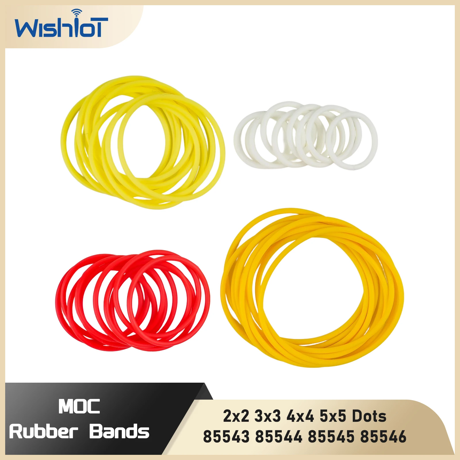 20PCS MOC Rubber Bands 2x2 3x3 4x4 5x5 for Building Blocks Engine Model Pulley Wheels Belt Drive System 85543 85544 85545 85546