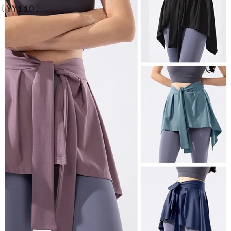 〔YY110〕Yoga Sports Long Strap Cover Up Shawl Scarf Workout Tennis Short Skirt For Women Dance Outer Wrap Skirt Prevent Exposure