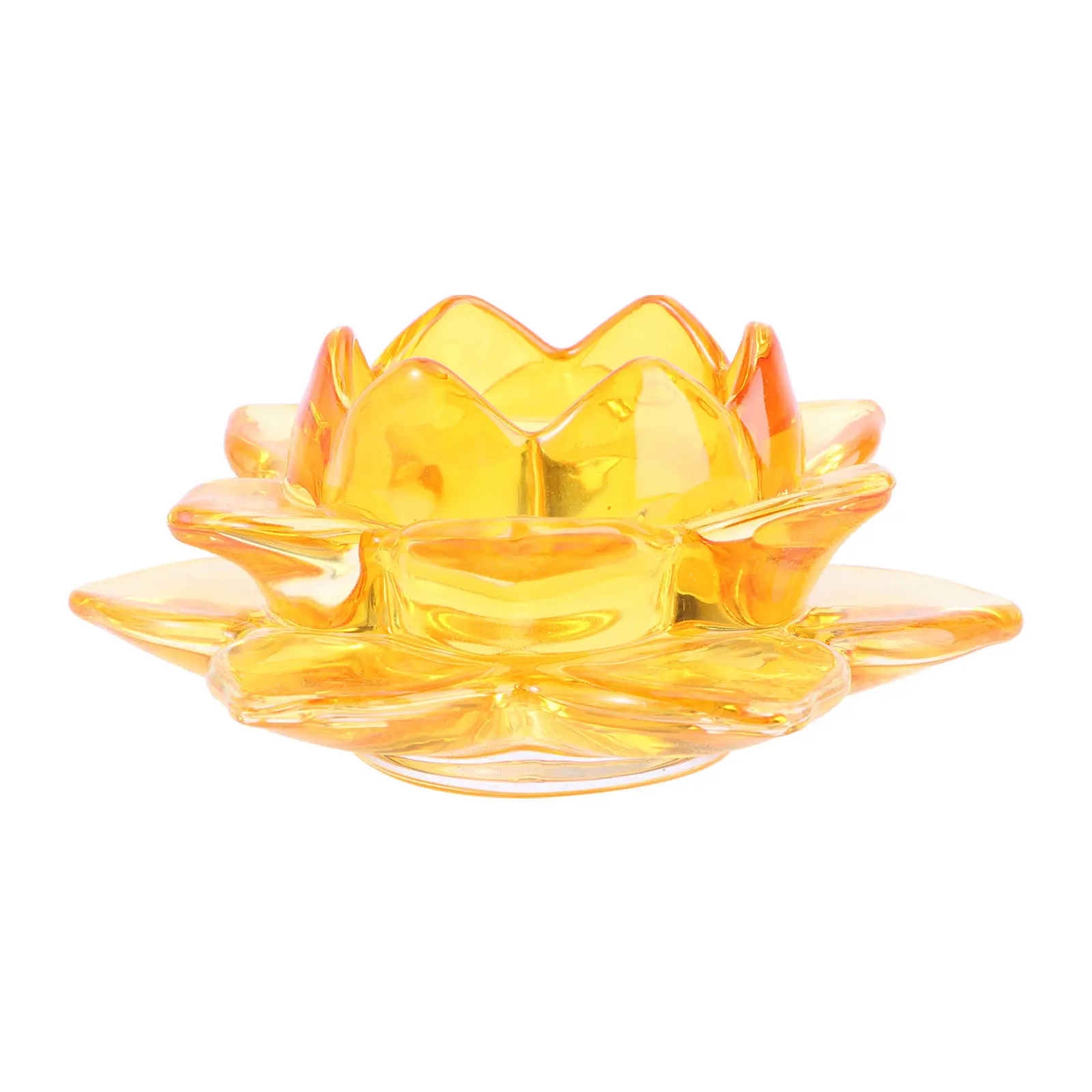 Crystal Lotus C Holder Thickened Glass Safe Beautiful Home Decor Elegant C Table nament Buddist Supply - view 4