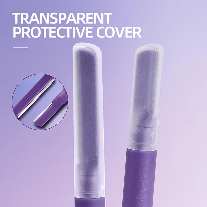 Dual-Ended Purple Eyebrow Trimmer Built-in Comb Purple Eyebrow Scissors Stainless Steel Precision Tool for Perfect Eyebrow