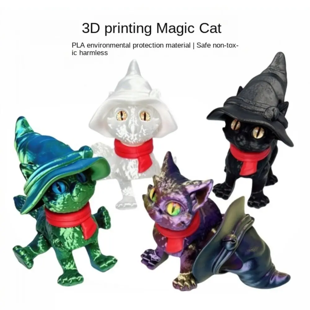 

Big Eyes 3D Printed Cat Model Realistic Design Plastic Material Articulated Cats Doll Cute Style Creative Sculpture
