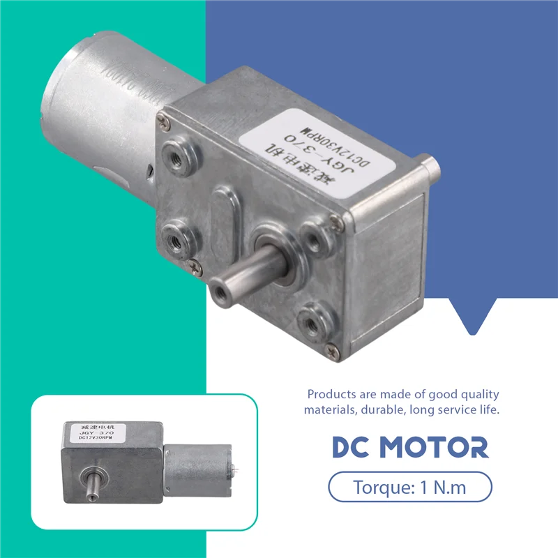 JGY370 Motor DC 12V 30RPM Mengurangi Kecepatan Motor Dengan Torsi Tinggi Turbo Worm Geared