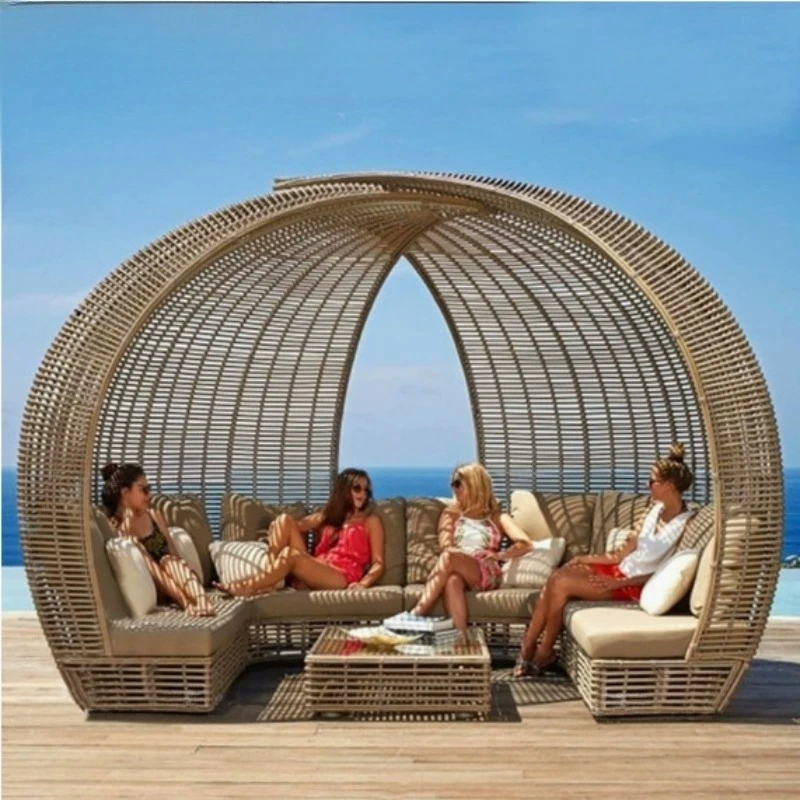 

Outdoor rattan weaving, bed resting, B & B hotel, outdoor open-air resort scenic spot, leisure courtyard sofa