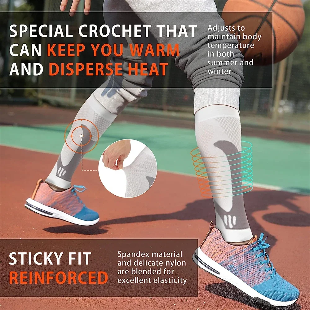 

1 пара компрессионных рукавов для икр, носки без ног, шины для голени, лечение варикозного расширения вен для ног и облегчения боли, шины для подтяжки икр