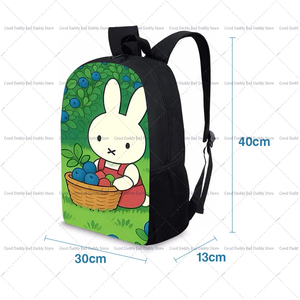 Cute Miffys Print Backpacks Cartoon Rabbit Primary Schoolbag Large Capacity Students Book Bag Boys Girls Knapsack Birthday Gifts