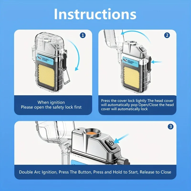 New Windproof Lighter, Portable Cigarette Lighter, Multifunctional Keychain Flashlights For Camping, Survival, Outdoor Adventure view 5