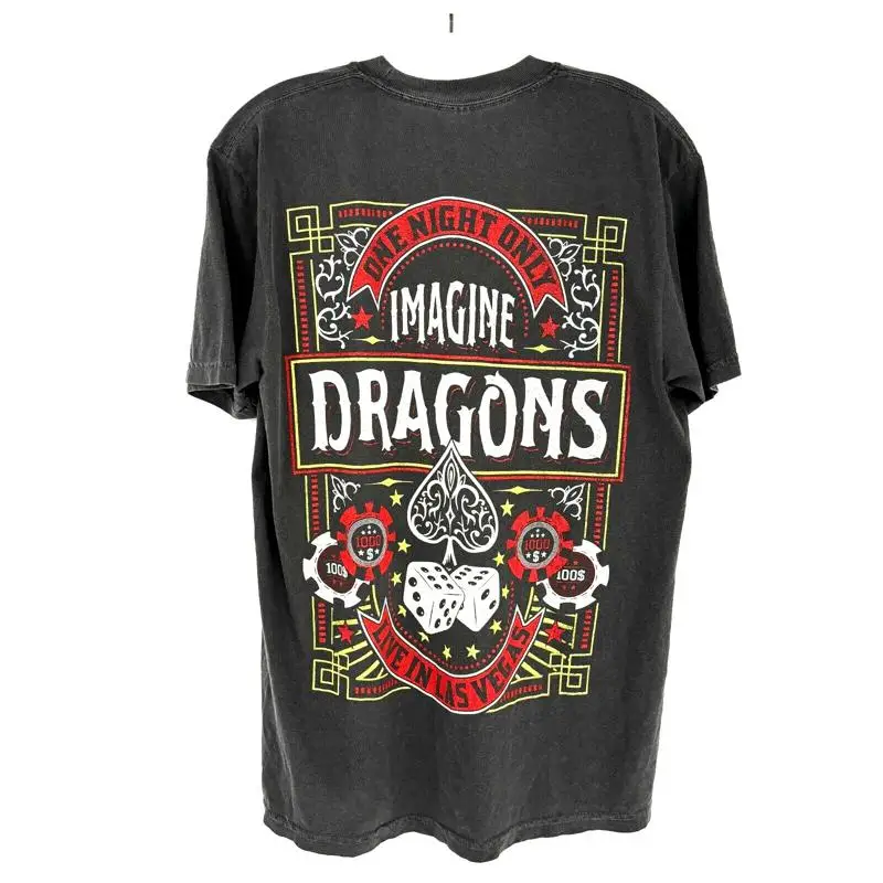 تي شيرت Imagine Dragons Live In Vegas باللون الرمادي من Spotify Exclusive Med 100 قطن #1