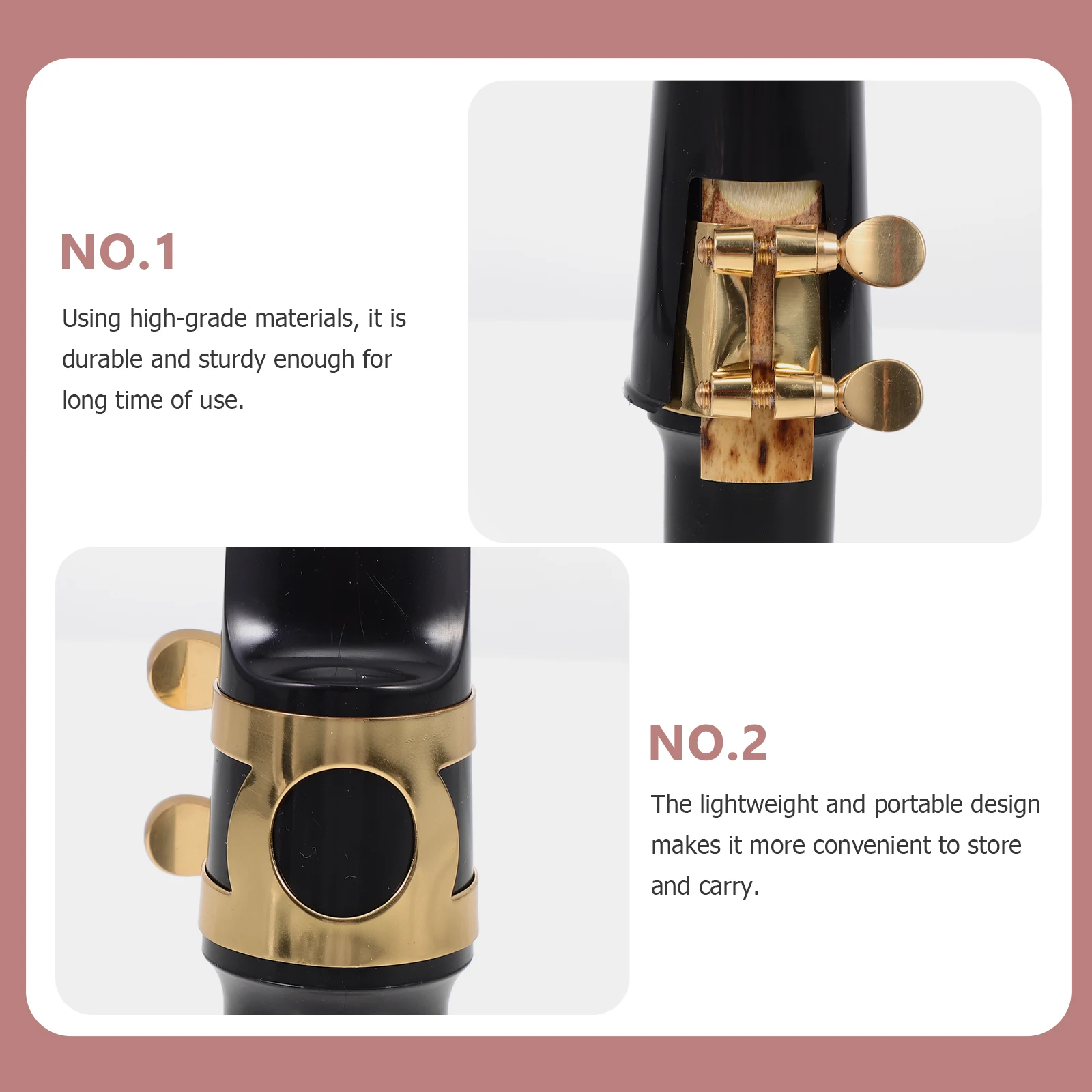 

Alto Saxophone Accessories Durable Mouthpiece Ligature Reed Cushion Lightweight Portable Soprano Nozzle Instruments Fastener Sax