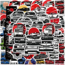 JDM-pegatinas de grafiti impermeables para coche de carreras, calcomanía para teléfono, portátil, guitarra, equipaje, bicicleta, monopatín, 50 piezas