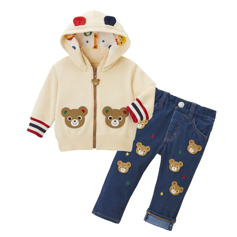 Autumn Boys Jackets Girls Jacket Cartoon Bear  Hooded Coats Cardigan Baby Girl Clothes Kids Coat Outerwear Jaqueta Ceketler