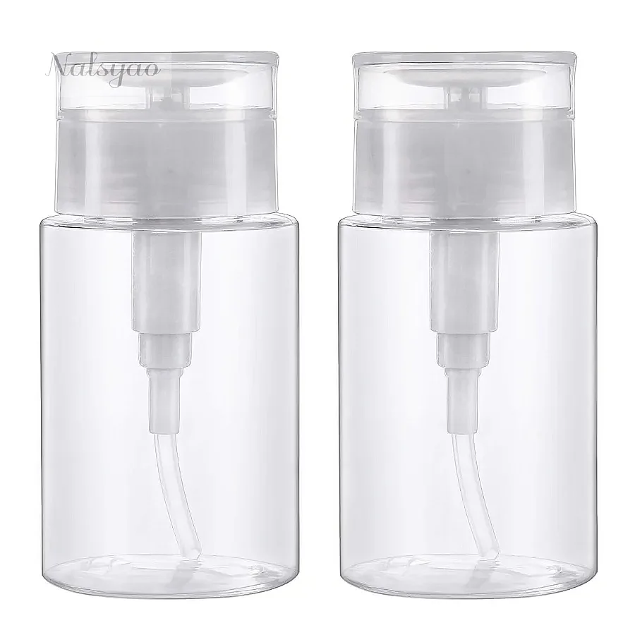 100ml Refillable Empty Clear Press Pump Bottle for Nail Polish Remover Liquid Dispenser Container Manicure Tool Accessory