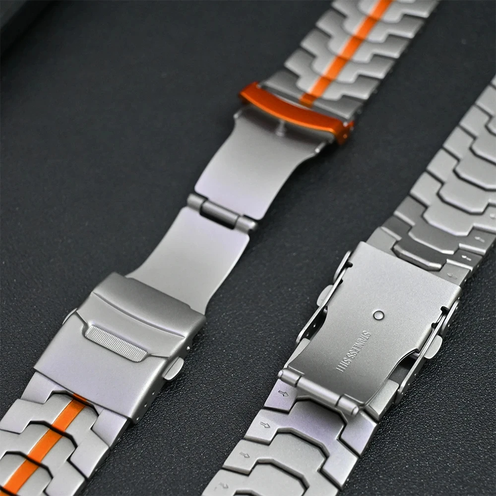Amazfit T-Rex 3 밴드 교체용 스테인리스 스틸 스트랩, 금속 Correa 팔찌 액세서리