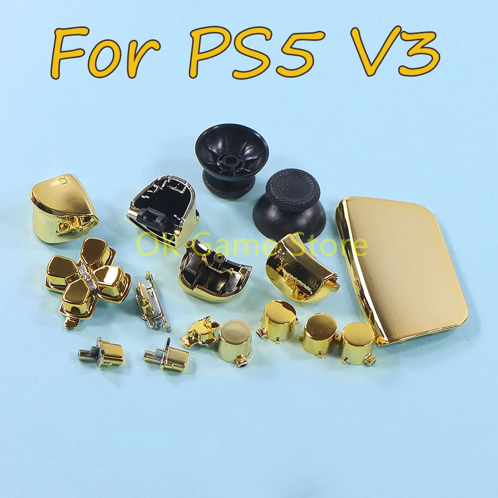 1Set Replacement Gamepad Full Set Buttons For PS5 3.0 Playstation5 V3 Electroplated Button Kit Game Controller Accessories