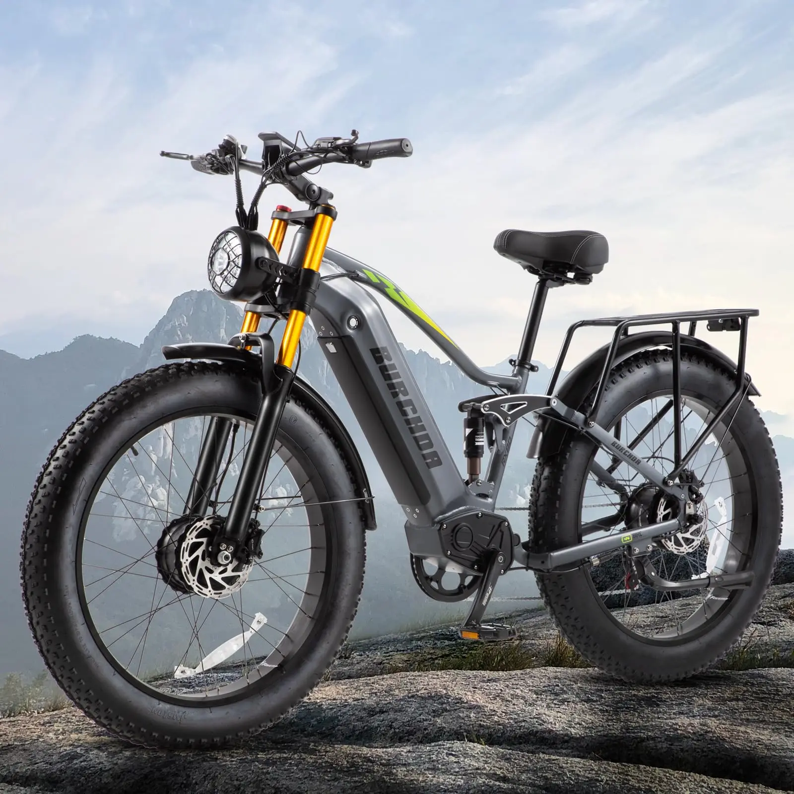 2026 Dual Motor Electric Bike for Adults AWD 5000W/3000W Peak 40 MPH/30 MPH E Dirt Bike, 52V/48V Removable Battery 65/80/150 Mil image 6