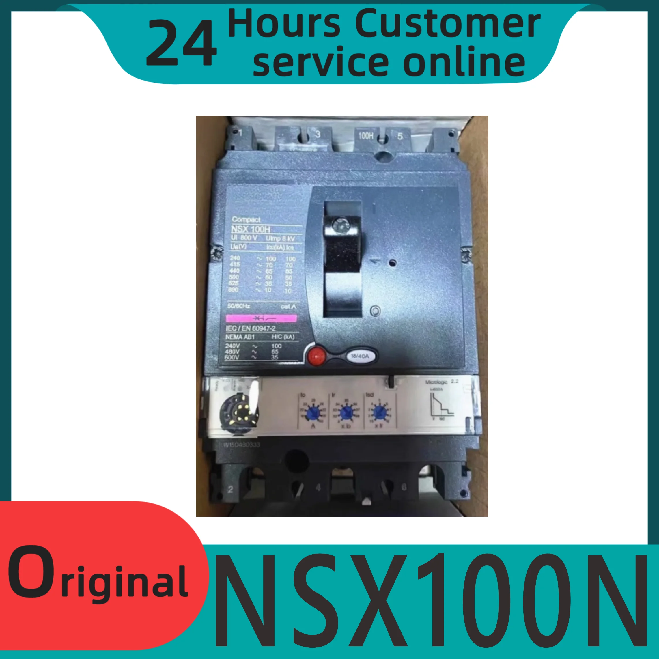 

Новый оригинальный электронный автоматический выключатель NSX100N MIC2.2 3P 100A LV 429795