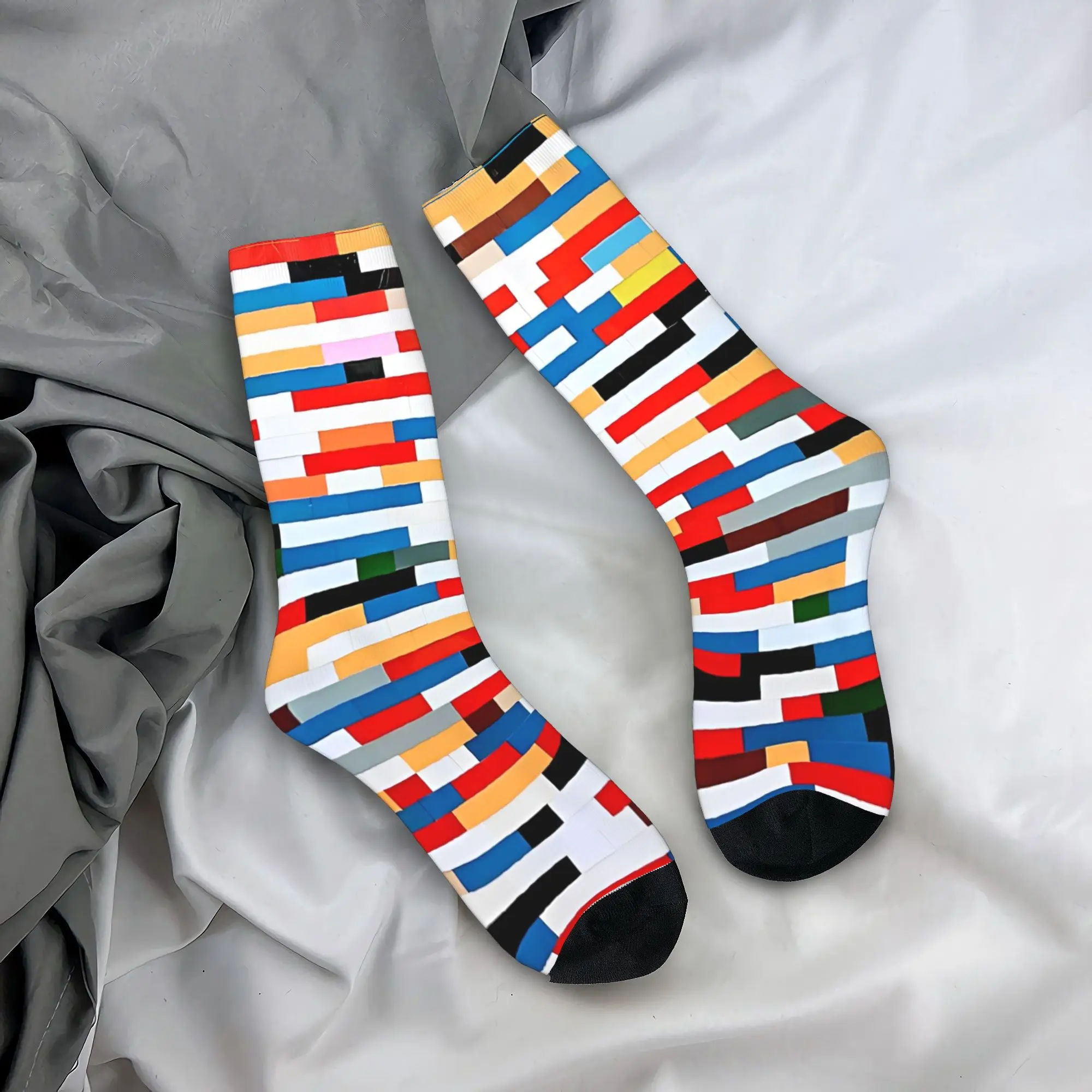 Winter Warm Colorful Women Men Colorful Building Brick Wall Socks Legos  Breathable Basketball Socks