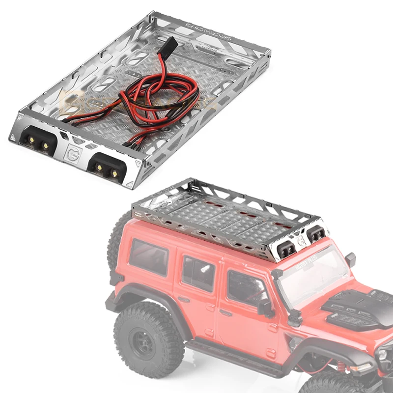 1pcs Simulation Metal Silver Roof Rack for 1/18 RC Crawler TRX4M SCX24 Upgrade Parts