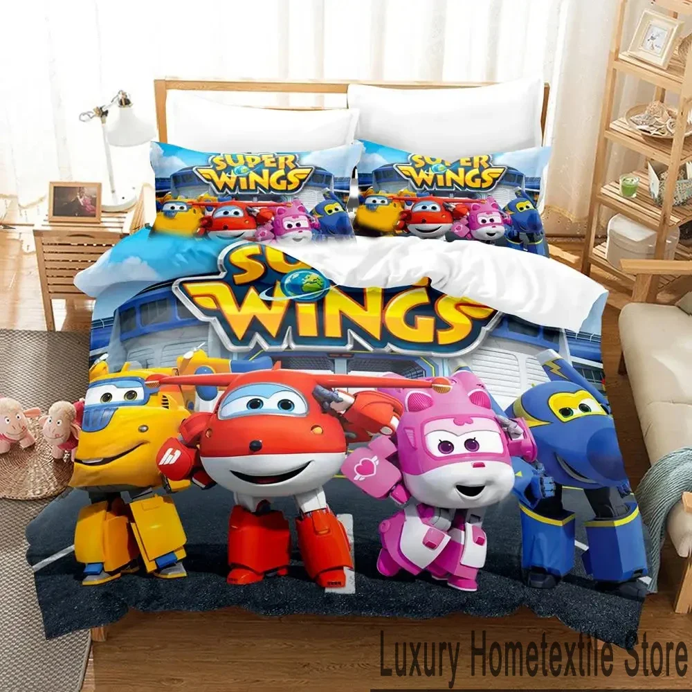 3D Print Super Cartoon Wings Bedding Set Boys Girls Twin Queen King Size Duvet Cover Pillowcase Bed boys Adult