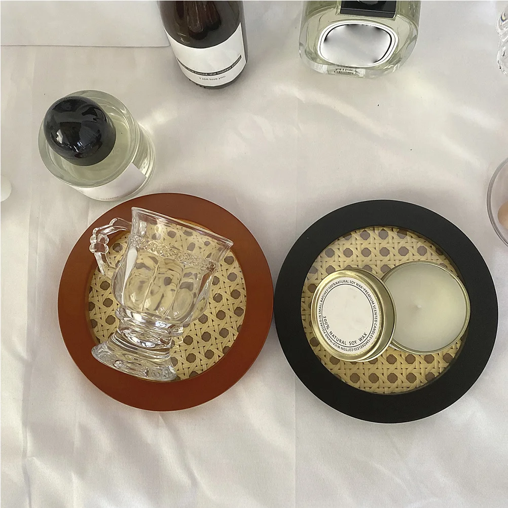 

Woven Tray Large Rattan Storage Plate Multi Functional Decorative Serving Tray for Home Kitchen Bedroom Living Room Display