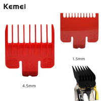 Kemei 2pcs Guide Combs 1.5 4.5mm Red Professional Cutting Guide Hair Clipper Limit Comb Fits Wahl Andis Babyliss Wmark VGR