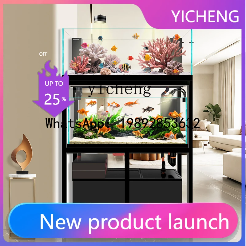 

Большой аквариум 1,0 м, умный напольный шкаф для гостиной, двухслойный аквариум-река