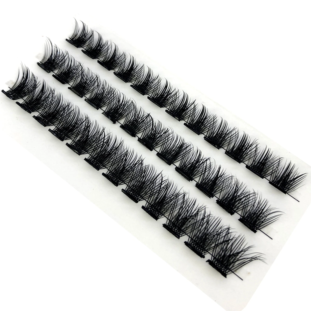 HBZGTLAD No Glue Needed Cluster Lashes DIY Press-On Easy to Graft Individual Eyelashes Extension False Mink Cilios Makeup Tool