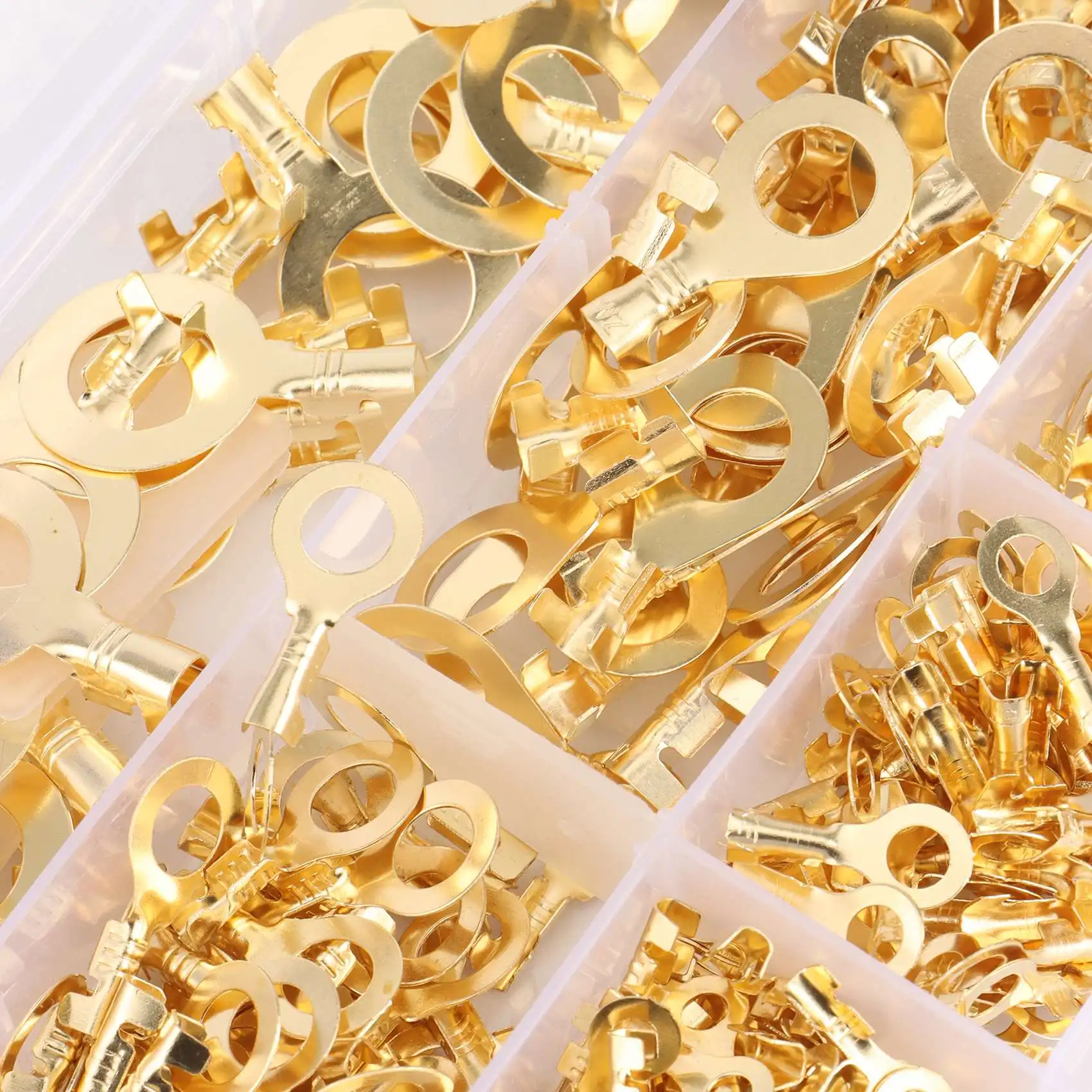 

450PCS M3//M5/M6/M8/M10 Ring Lugs Eyes Copper Crimp Terminals Cable Lug Wire Connector Non-Insulated Assortment Kit-AA25