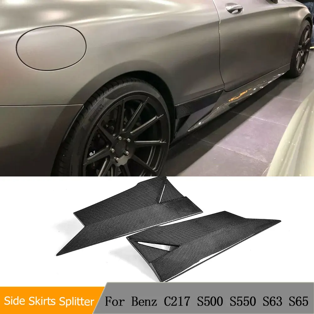 

Side Skirt Splitters Sticker Carbon Fiber for Mercedes-Benz C217 S500 S550 S63 S65 AMG 2015-2017 Side Door Skirts Splitter Cover
