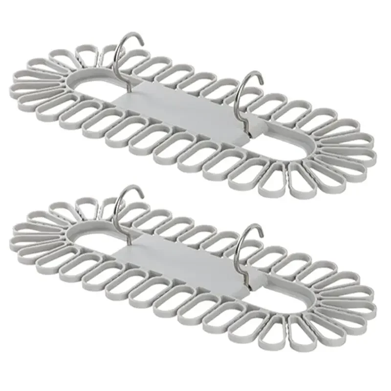 Stable Underwear Hanging Clip Durable Socks Drying Rack 2Pcs Multifunctional Clothes Hanger Space Saving With 32 Clips