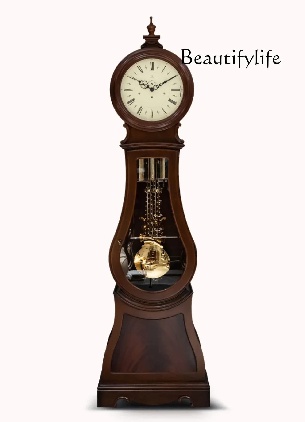 Home European Style Villa Chinese Retro Seat Mechanical Swing  American Style the Grandfather Clock Living Room