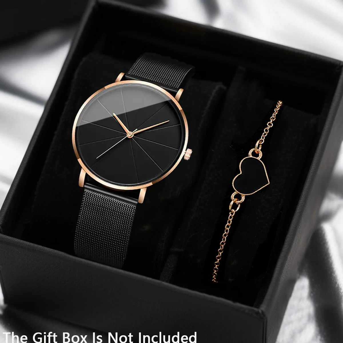 2pcs women's simple and fashionable quartz watch, elegant temperament watch, with bracelet accessories set