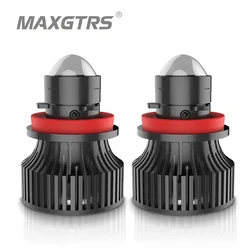 2pcs Automotive H7 H11 9005 9006 Laser Headlight Bulb Mini Projector Lens Light Auto LED Fog Light 3000K Gold LED H7 H8 HB3 HB4