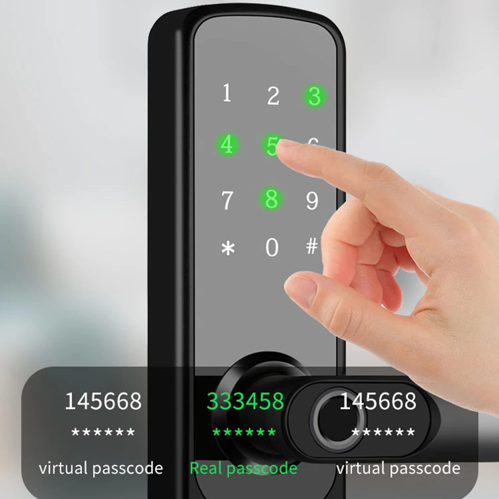 Tuya Wifi Electronic Smart Door Lock with Password Biometric Fingerprint Security Door Lock Anti Peeping Unlocking Keyless Lock