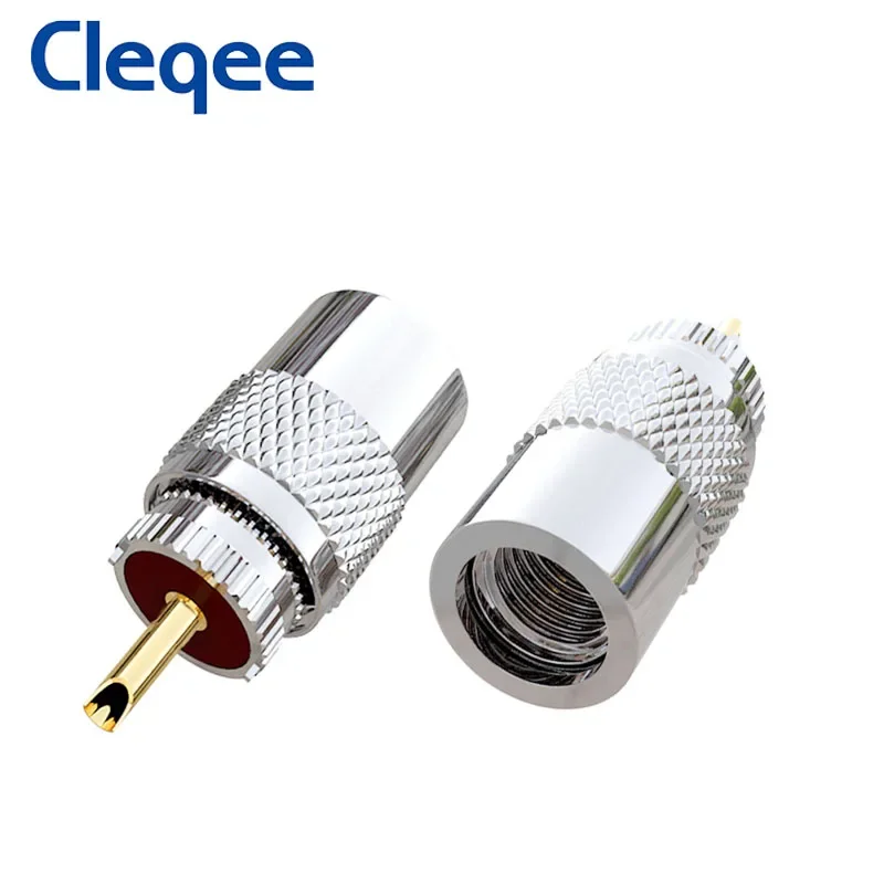 Cleqee-Adaptador de soldadura de enchufe, accesorio con reductor para Cable Coaxial RG8, RG213, LMR400, PL259, macho UHF, 10 unidades