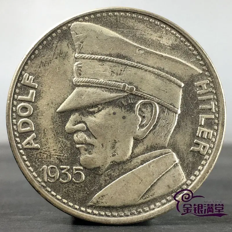 1PC 1935 Adolf Hitler Antique Rare Foreign Old Silver Dollar Silver Coin Commemorative Medal Goods Object Retro Coins Collection