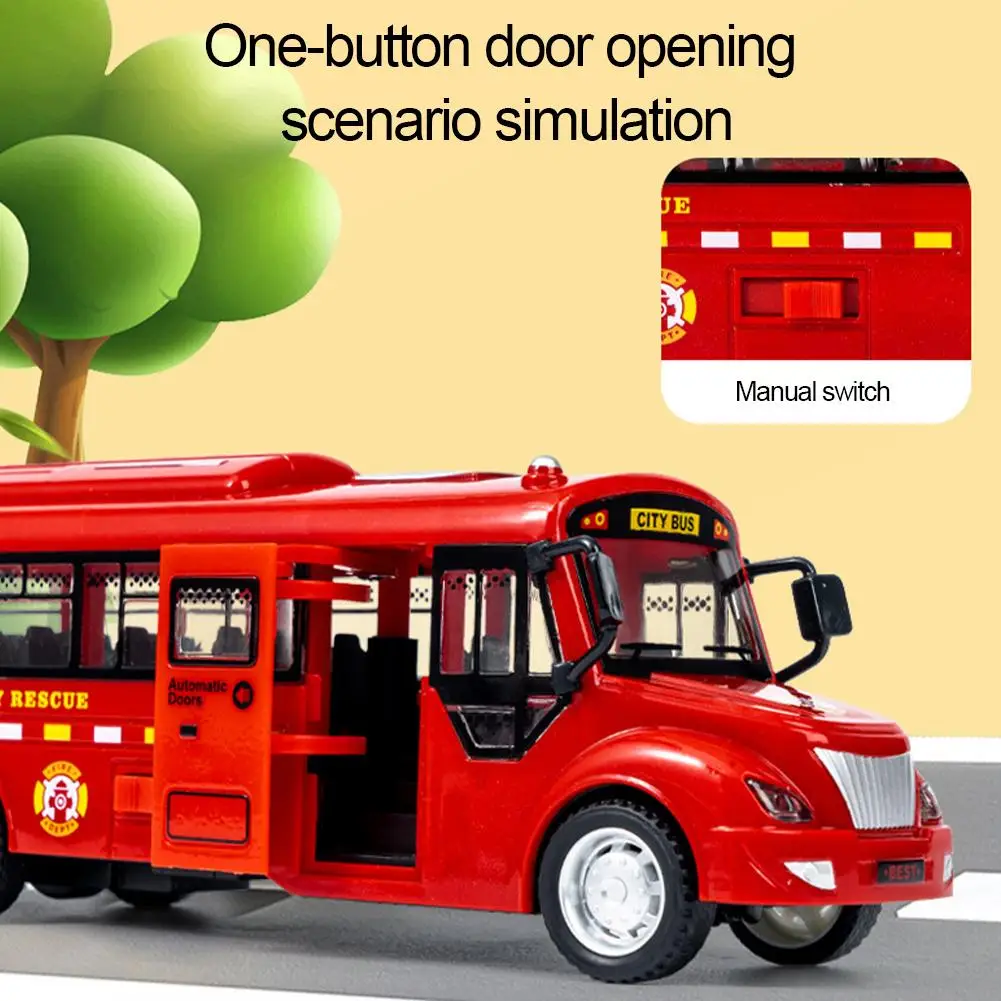 الموسيقى الخفيفة الجمود حافلة نموذج التراجع سيارات حافلة التراجع وظائف السحب إلى الأمام مفتوحة الباب لعبة الجمود انزلاق الحرم الجامعي حافلة