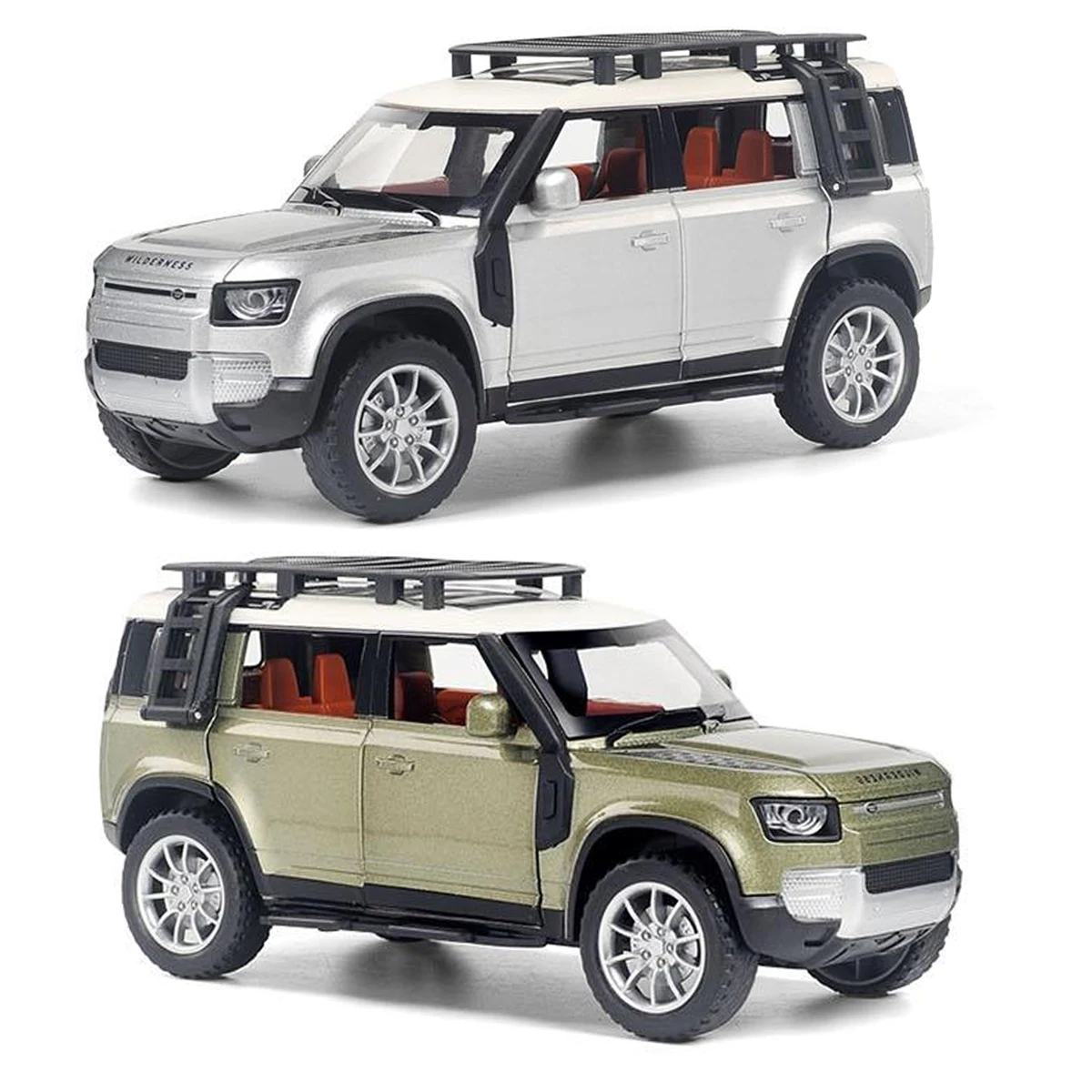 1:22 defender suv liga modelo de carro diecast metal brinquedo veículos off-road modelo de carro som e luz puxar para trás coleção crianças presente