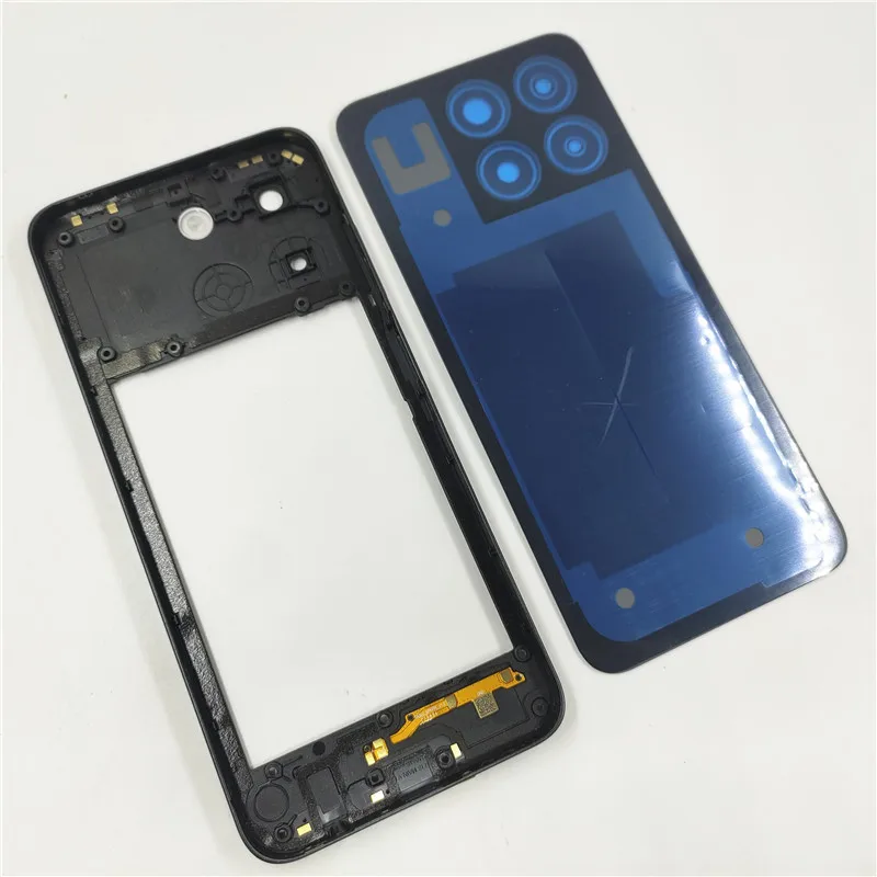 For ZTE Blade A55 Z2450 Back Battery Cover+Middle Frame Door Housing Case Rear Glass Parts Replacement