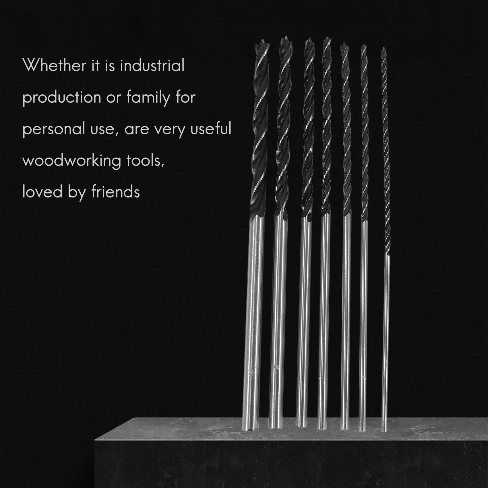 Сейчас в тренде, 7 шт. X набор длинных сверл по дереву, 4 мм, 5 мм, 6 мм, 7 мм, 8 мм, 10 мм, 12 мм x 300 мм, наконечник Брэда