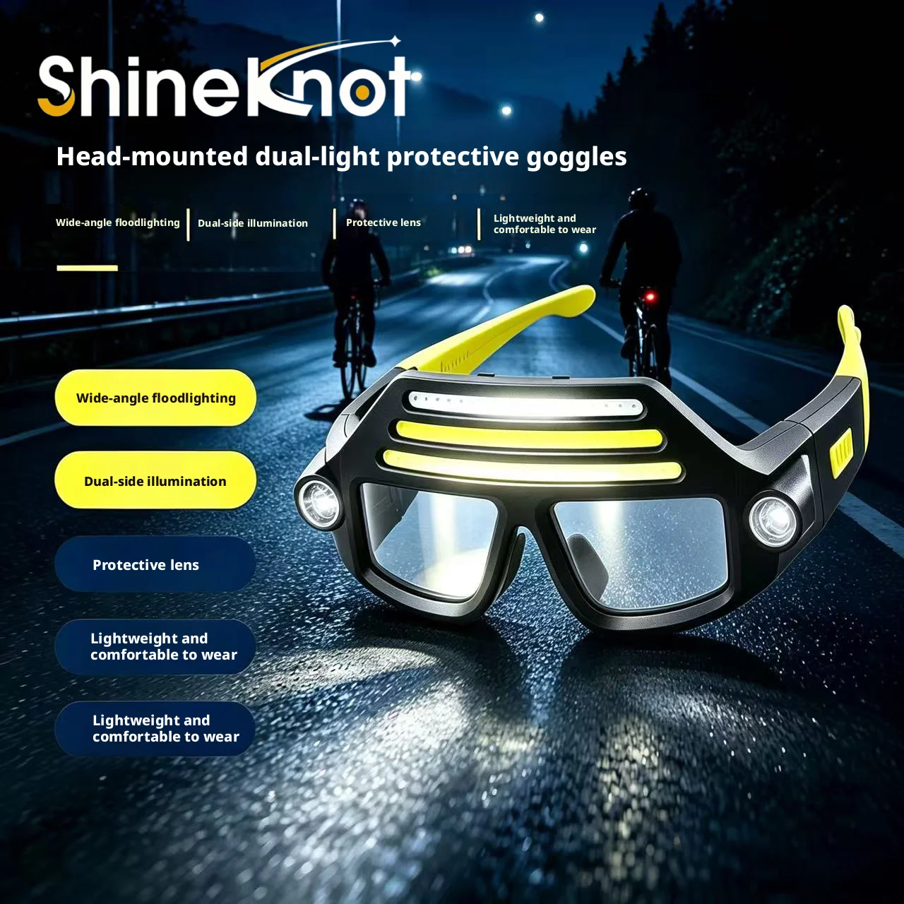 SHINEKNOT New Powerful Brightness Goggles Smart Headlamp Multifunctional Compact Portable Type-C Charging Light