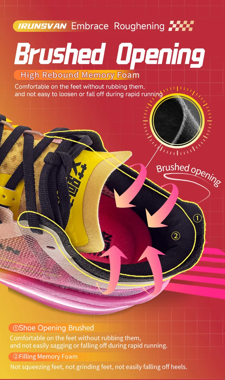 IRUNSVAN Volle Palm Nylon Carbon Platte Marathon Sportschuhe Männer 2024 Hohe Qualität Atmungsaktive Stabilität Gepolsterte Rebound – Detail 10