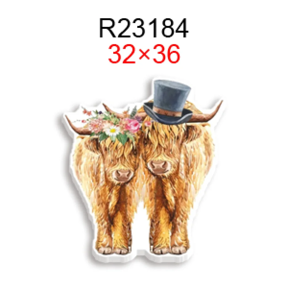 Highland Cow 10pcs/lot with Flower Resin Planar Transparent Glitter Acrylic Flatback for Craft Supplies Cabochon Bag Scrapbook