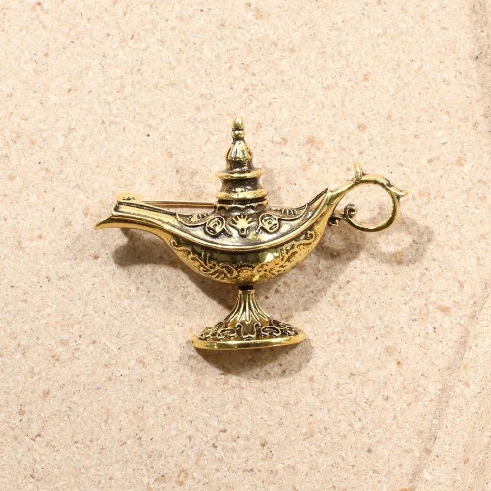 Enamel Tea Pot Lamp Brooch Retro Elegant Aladdin Lamp Brooches Jewelry Accessories Magic Vintage Exotic Pin Wedding Party