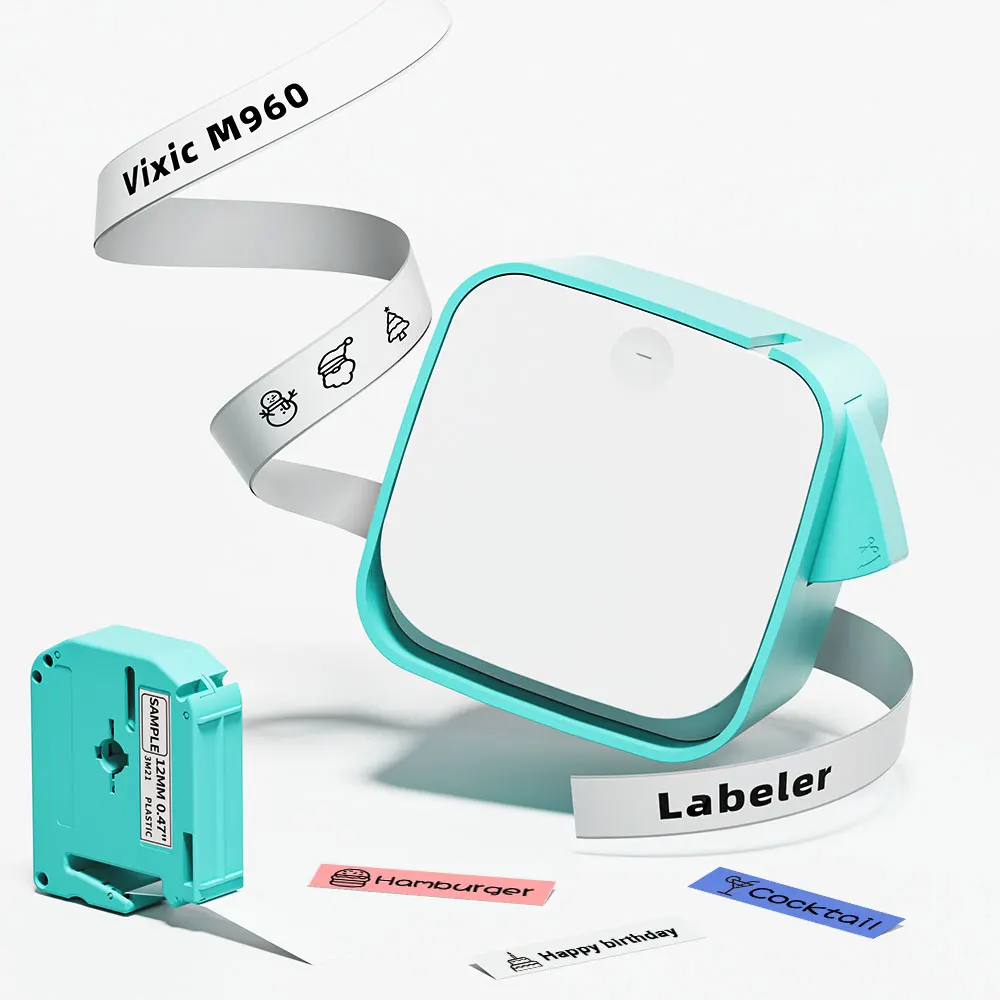 M960 Mini Label Maker with Tape Portable Bluethooth Label Printer Sticker Inkless Impresora Android IOS Portable Label Printer